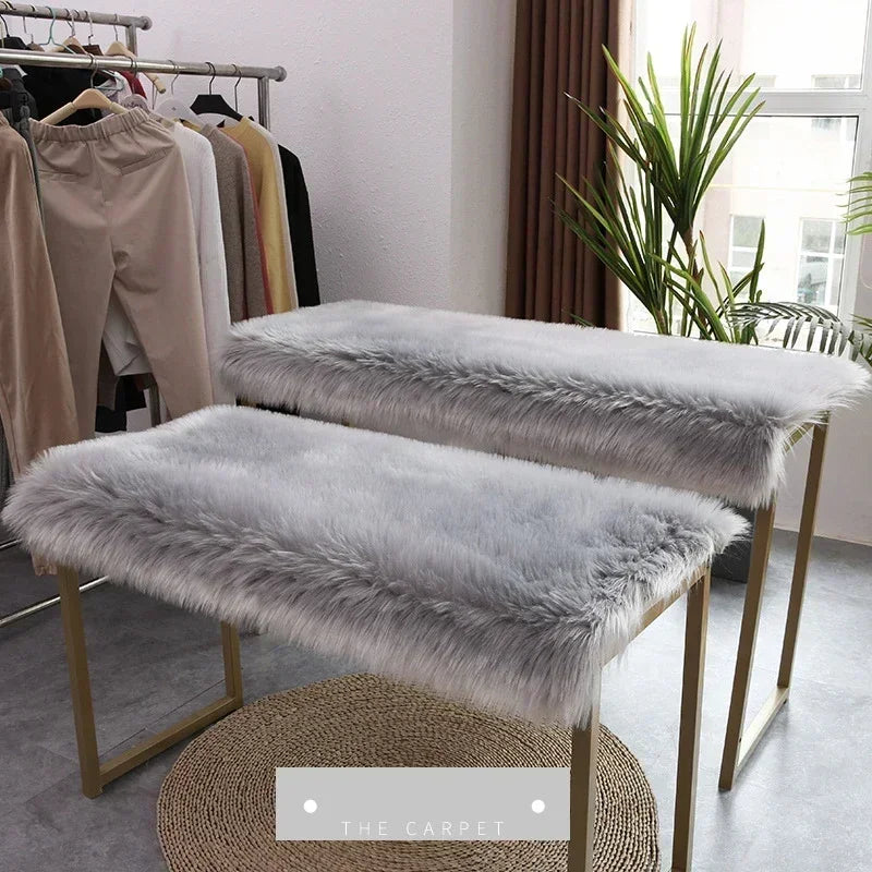 tapis blanc rose doux peluche non glissant absorbant salon chambre nordique moderneComfortable