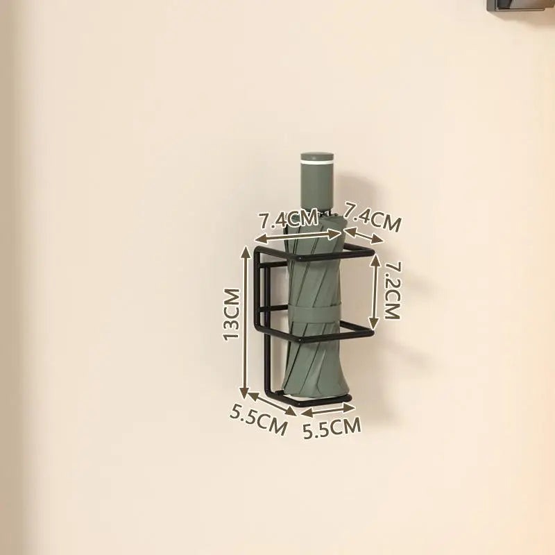 porte parapluies mural adhésif moderne noir structure métallique simple clés rangement durable entrée buanderie