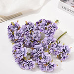 bouquet fleurs artificielles violet rose anniversaire mariage décoration intérieure scrapbooking boîte cadeau minimaliste