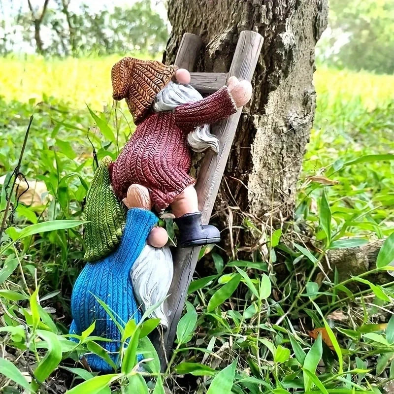 ornement gnome résine vert rouge gris blanc traditionnel jardin intérieur extérieur