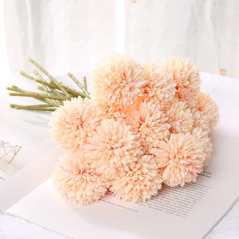 décoration intérieure bouquet hortensia artificiel moderne rose blanc vert violet