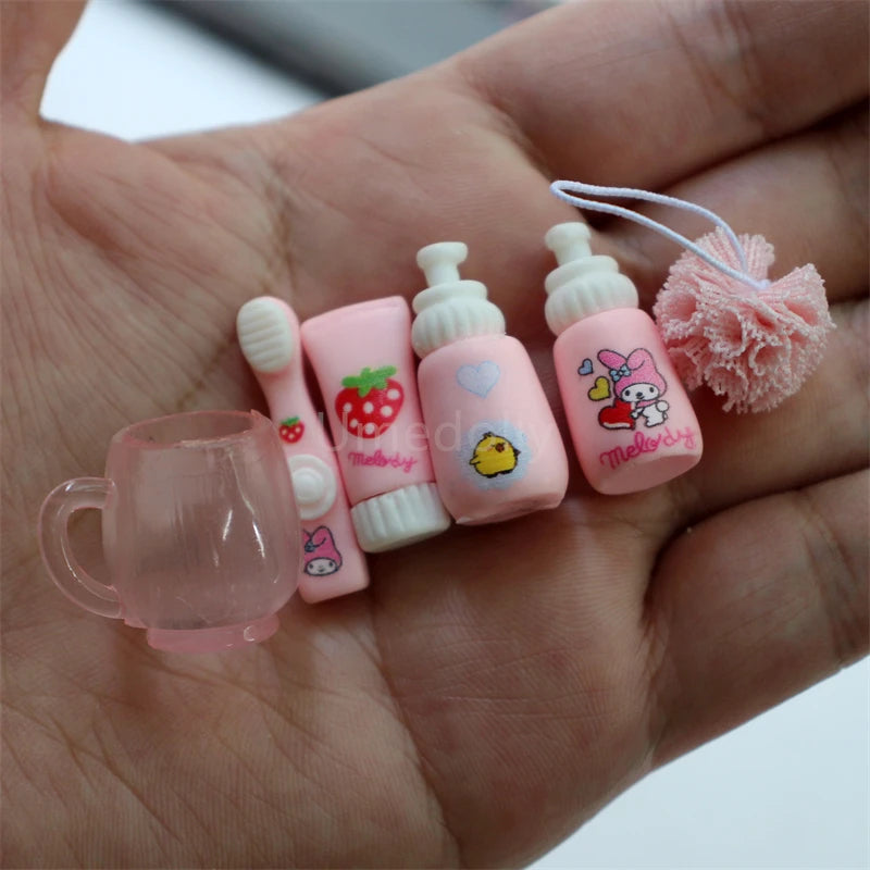 miniatures produits soins personnels rose blanc motifs fruits coeurs cartoon mignon ensemble ACCESSOIRE POUPEE