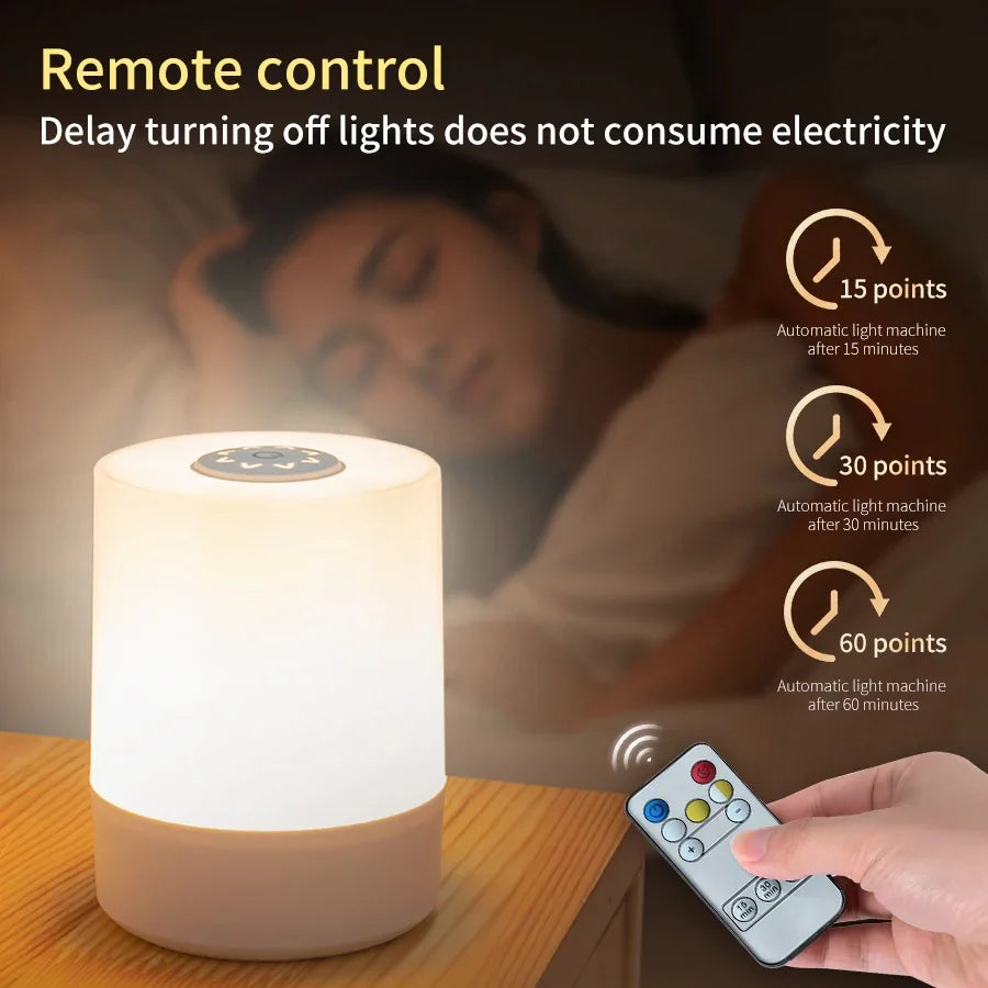 veilleuse led rechargeable tactile intensité variable blanc moderne minimaliste télécommande