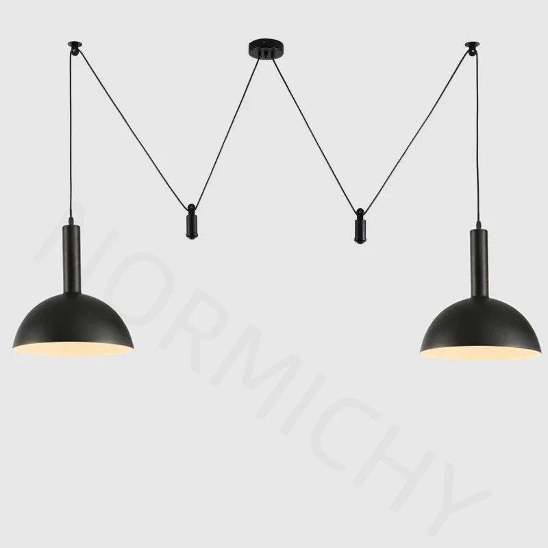 suspension lumineuse moderne conique led réglable noir blanc chambre salon