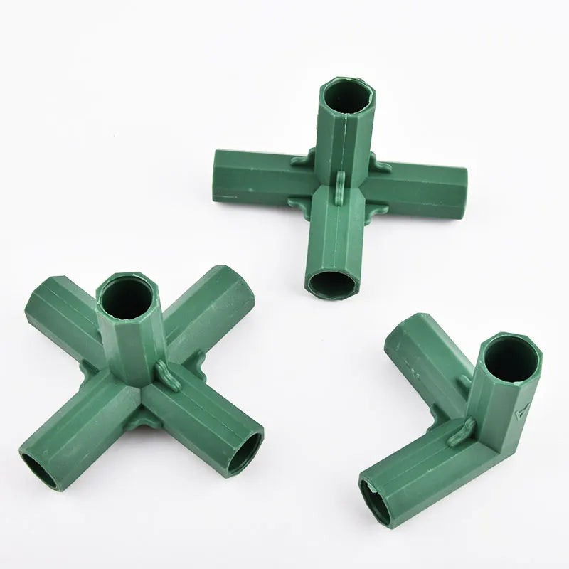 connecteurs support plantes vert plastique serre jardin accessoires bricolage jardinage structure robuste fixe