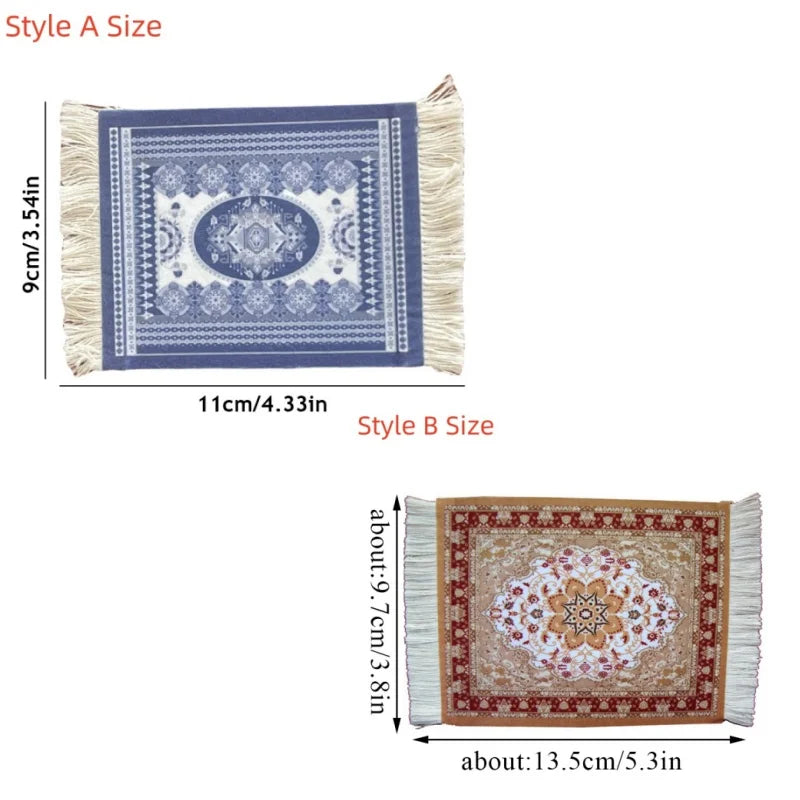 tapis table traditionnel motifs géométriques bleu rouge beige blanc tissu