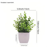 plantes artificielles feuilles vertes violette moderne sans entretien décoration intérieure extérieure pot blanc