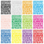 sticker autocollant lettre chiffre symbole multicolore classique deco papeterie scrapbooking journal agenda planificateur álbum