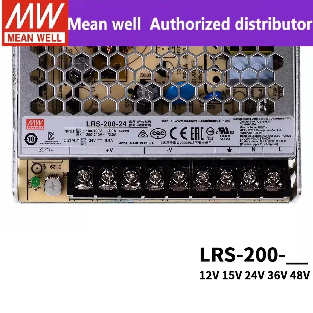 alimentation électrique 200w argenté grille hexagonale industrielle connecteurs électriques 24v 12v 5v