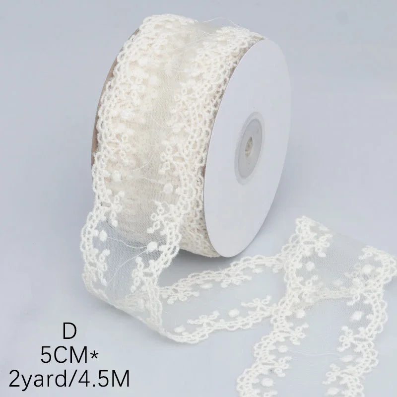 rubans dentelle fleurs vert clair rose pâle blanc vintage romantique polyester artisanat cheveux