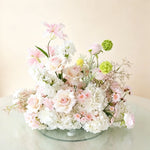 décoration florale artificielle bouquet mixte classique extérieur intérieur blanc vert rose
