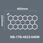 plafonnier led hexagonal moderne structure géométrique blanc lumineux 2000 lumens