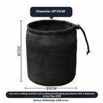sac rangement noir maille opacité cordelette pratique camping cuisine pique nique organisation vaisselle barbecue
