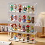 boîte rangement transparente réutilisable moderne organisateur jouets figurines divers cartoon capacité importante anti poussière