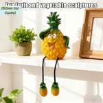 sculpture fruit ananas banane citron pomme résine cartoon opaque pieds jaunes noirs