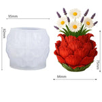 vase tulipe blanc moderne minimaliste silicone polyrésine spatule poudre decoration intérieure artisanale