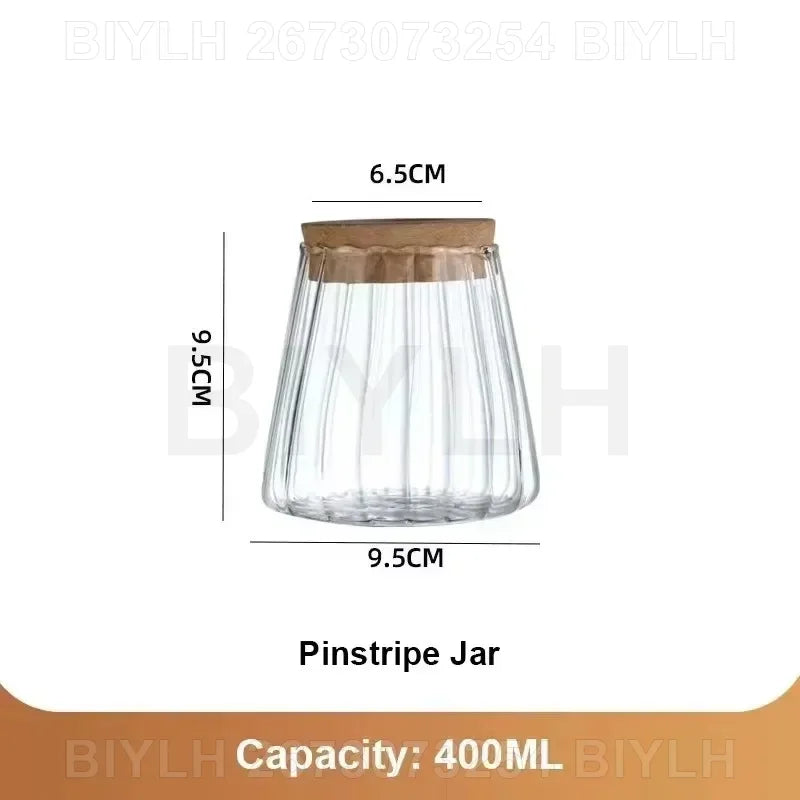 vases plantes verre transparent moderne minimaliste couvercle liège base bois