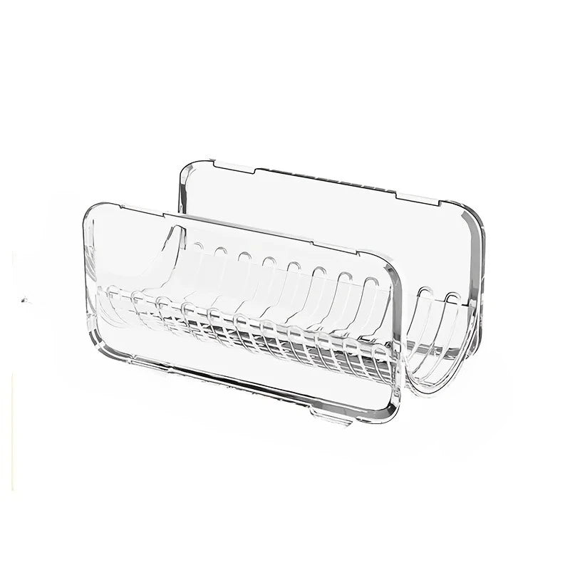rangement porte accessoires coiffure transparent moderne fixation murale étagères empilables salon salle bain