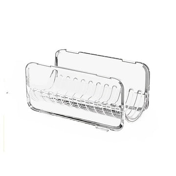 rangement porte accessoires coiffure transparent moderne fixation murale étagères empilables salon salle bain