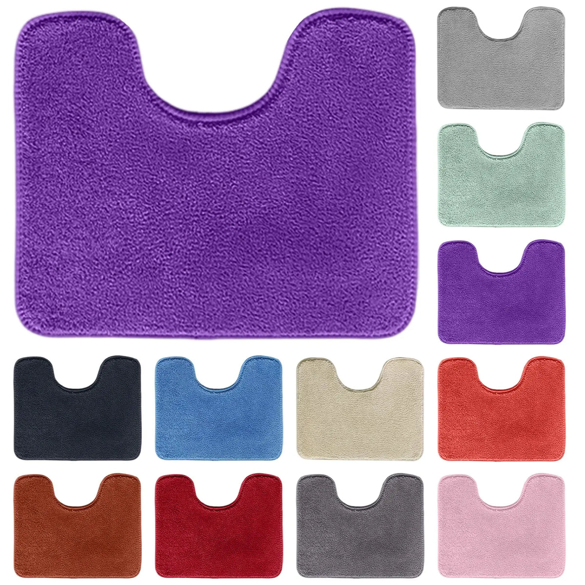 tapis toilette violet gris bleu beige moderne doux absorbant anti dérapant pvc respectueux environnement