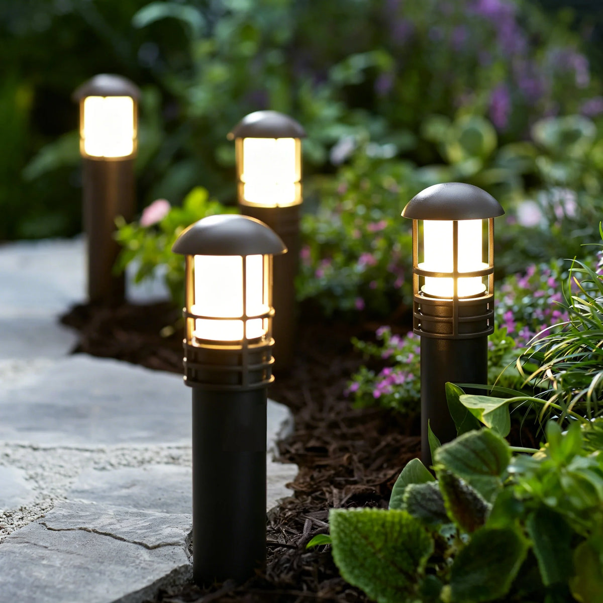 éclairage paysager extérieur led jardin étanche ip65 noir lentille frosted câble double facile moderne