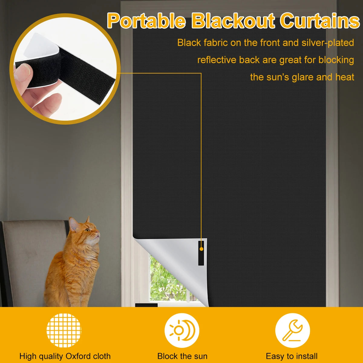 rideaux occultants noir moderne adhésifs tissu uni polyester coton opaque chambre maison