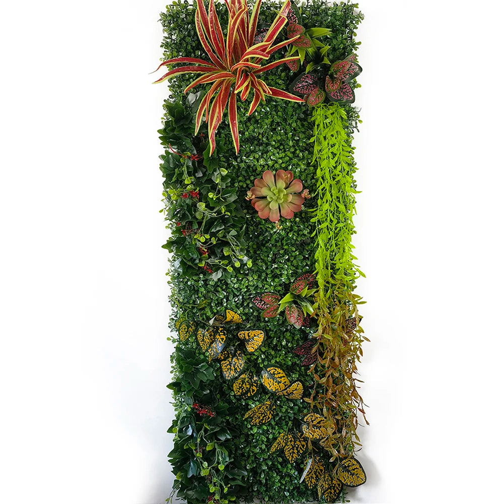 panneau végétal mural plante artificielle herbe décorative jardin extérieur moderne vert rouge blanc