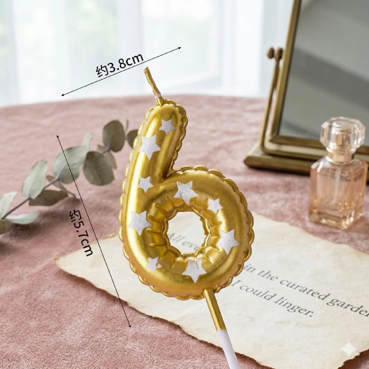 bougies chiffres or étoiles blanches anniversaire baby shower saint valentin festive modernes piquées fixations