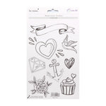 sticker aquarelle fleurs rubans coeurs diamant ancre cupcake oiseau flèche texte be mine forever