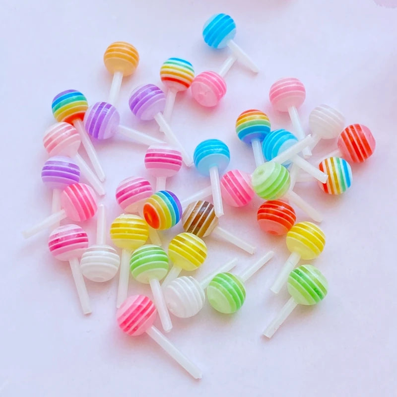 sucettes résine fleurs colorées rayées adorables accessoires coiffure bijoux mixtes variées