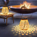 lanterne solaire décoration jardin rustique bohème ajouré leds tressée suspensionextérieur