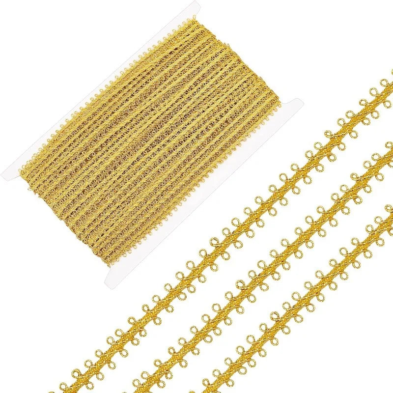 ruban coudre doré rayures boucles classique adhésif polyester 100% 1/2 largeur opacité