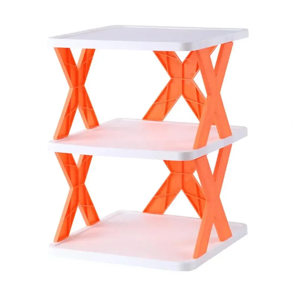 étagère pliante chaussures moderne minimaliste blanc vert orange rose gris croix plastique