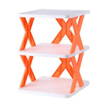 étagère pliante chaussures moderne minimaliste blanc vert orange rose gris croix plastique