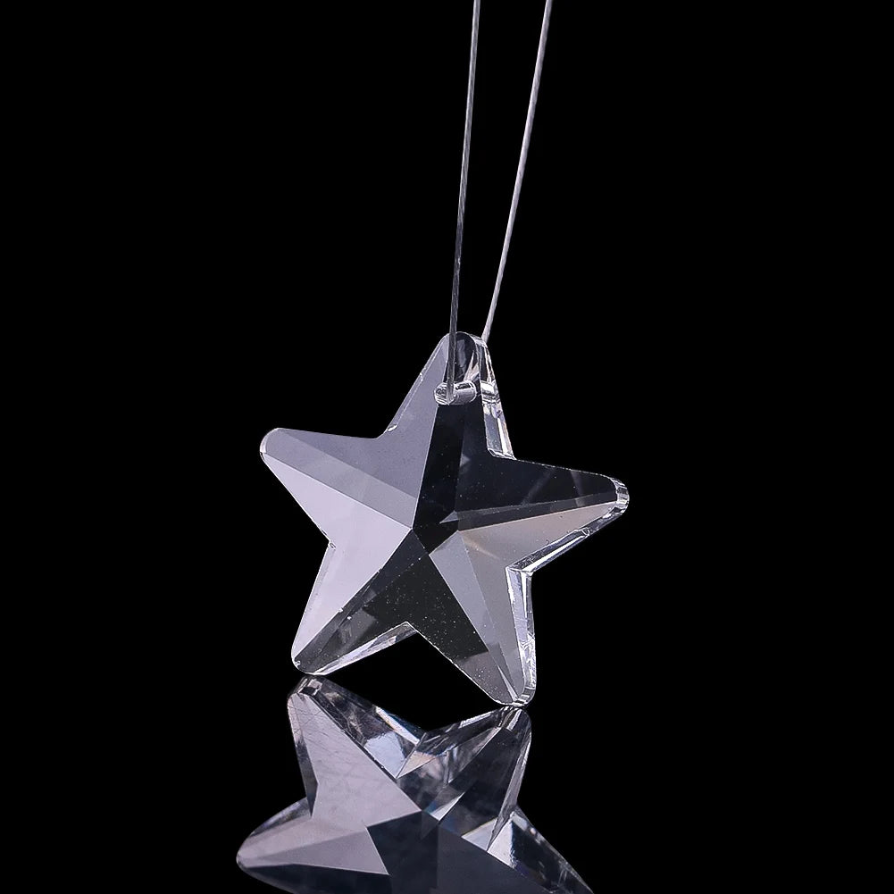 pendentif étoile cristal transparent facettes géométriques moderne anneaux métalliques bricolage mariage