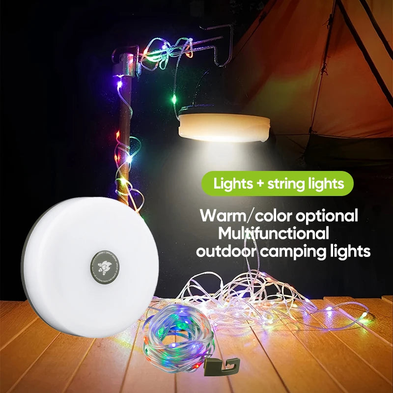 lampe camping solaire guirlande lumineuse led multiple modes charge type