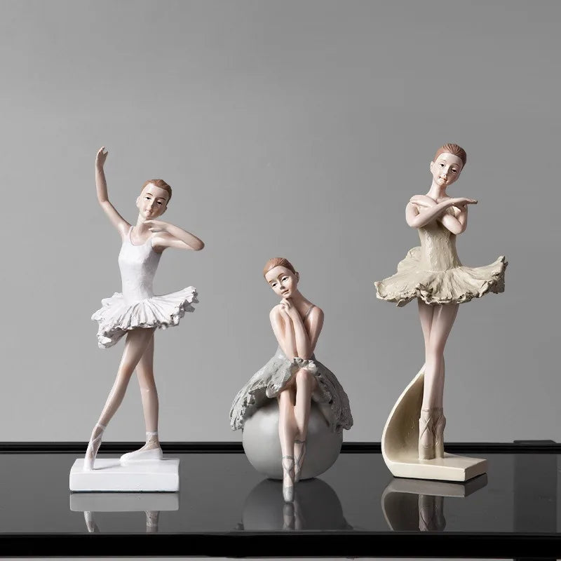 statues danseuses robes ballet blanc classiques décoration intérieure miniature ornement maison