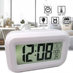 réveil digital horloge table led moderne calendrier alarme multifonction blanc vert bleu rose