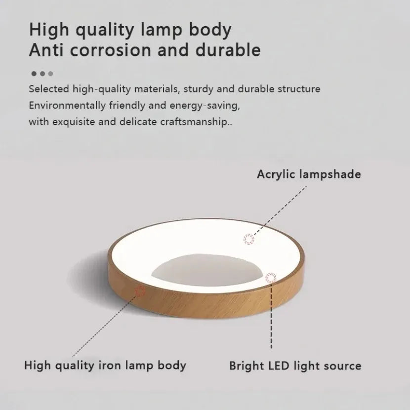 lampe moderne blanc bois grain acrylique métal led variable opaques minimaliste
