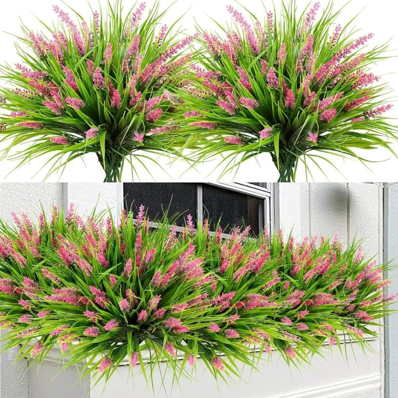 plantes artificielles rouge vert violet fleurs cônes feuilles modernes extérieur intérieur décoration maison chambre