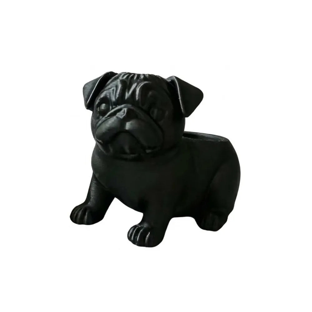 cache pot forme chien noir blanc marron texture résinée moderne intérieur extérieur plantes succulentes