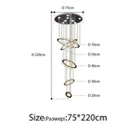 lustre moderne blanc cercles concentricques salon chambre pendentif acier inoxydable éclairage intérieur grande piece