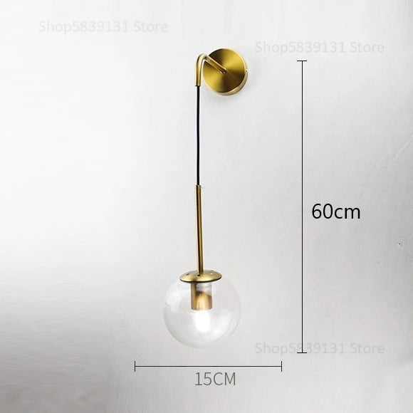 lampe murale moderne or transparent fixée mur ampoule led 220v 249lm 3ans garantie