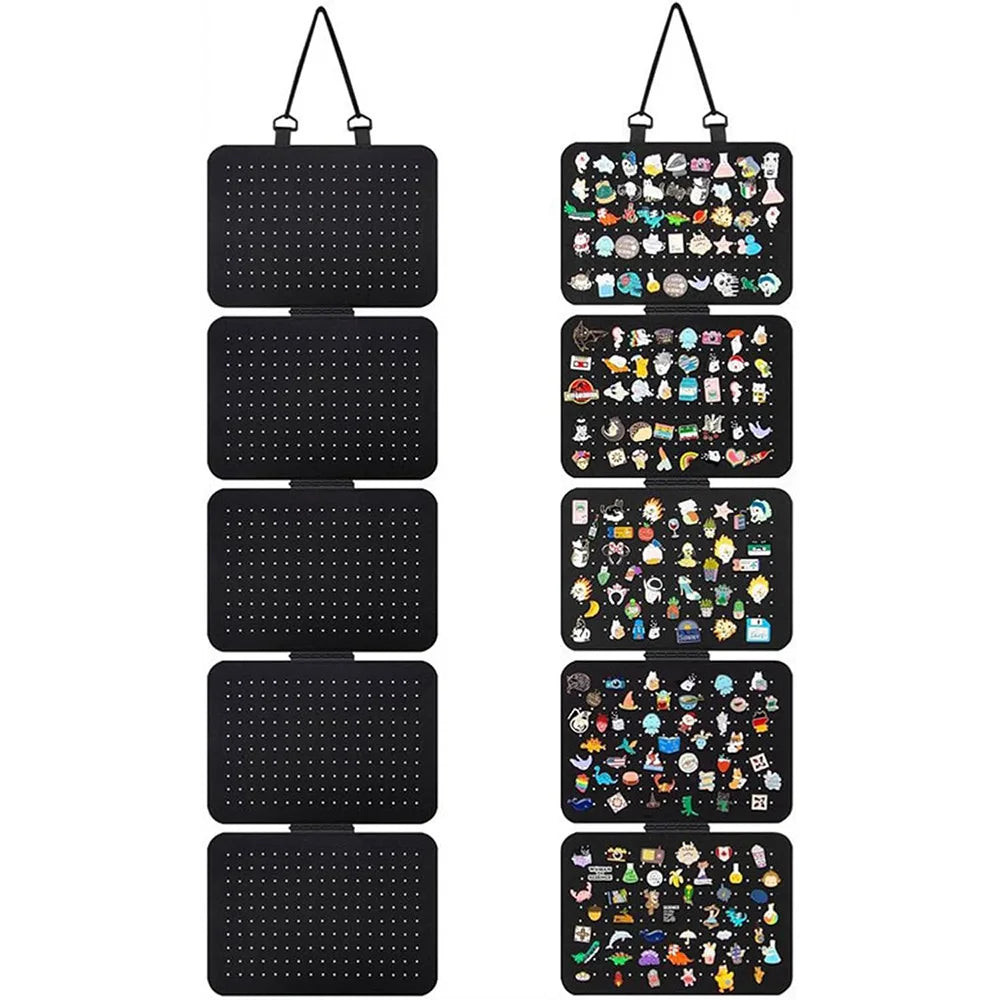 porte bijoux noir moderne perforé fixations clips amovible rangement organisation accessoires modeSuspension muriale