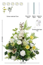 bouquet artificiel fleurs roses boule rouge décoration intérieure extérieure anniversaire mariage élégant classique soie
