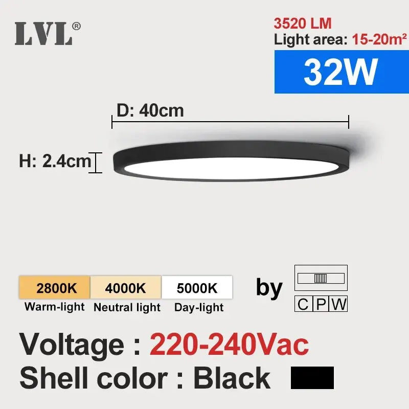 plafonnier led grain bois blanc moderne éclairage domestique cuisine chambre couleurs variable vis