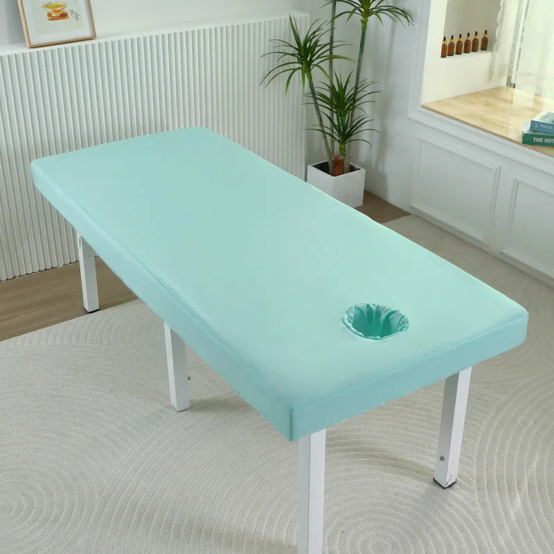 housse lit massage spa drap housse coton doux table massage couleur unie moderne