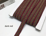 ruban dentelle marron violet or gris beige texture tissée moderne 14mm polyester