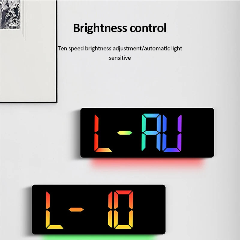 horloge murale LED numérique moderne double alarme couleurs changeantes température humidité minuterie