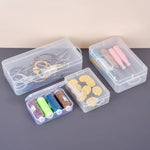 boîtes rangement transparentes multifonctionnelles poignées pratiques scies ciseaux bobines fil